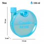 HOKIPO Creative Kettle Round Flat Snail Water Bottle 350ml (Blue + Pink)