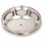 Stainless Steel Four Compartment Round Plates (Set of 2 Plates)
