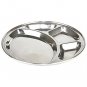 Stainless Steel Four Compartment Round Plates (Set of 2 Plates)