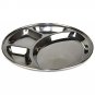 Stainless Steel Four Compartment Round Plates (Set of 2 Plates)