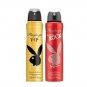 Playboy Play it Rock & VIP Body Spray for Women, 150ml X 2 (Pack of 2)