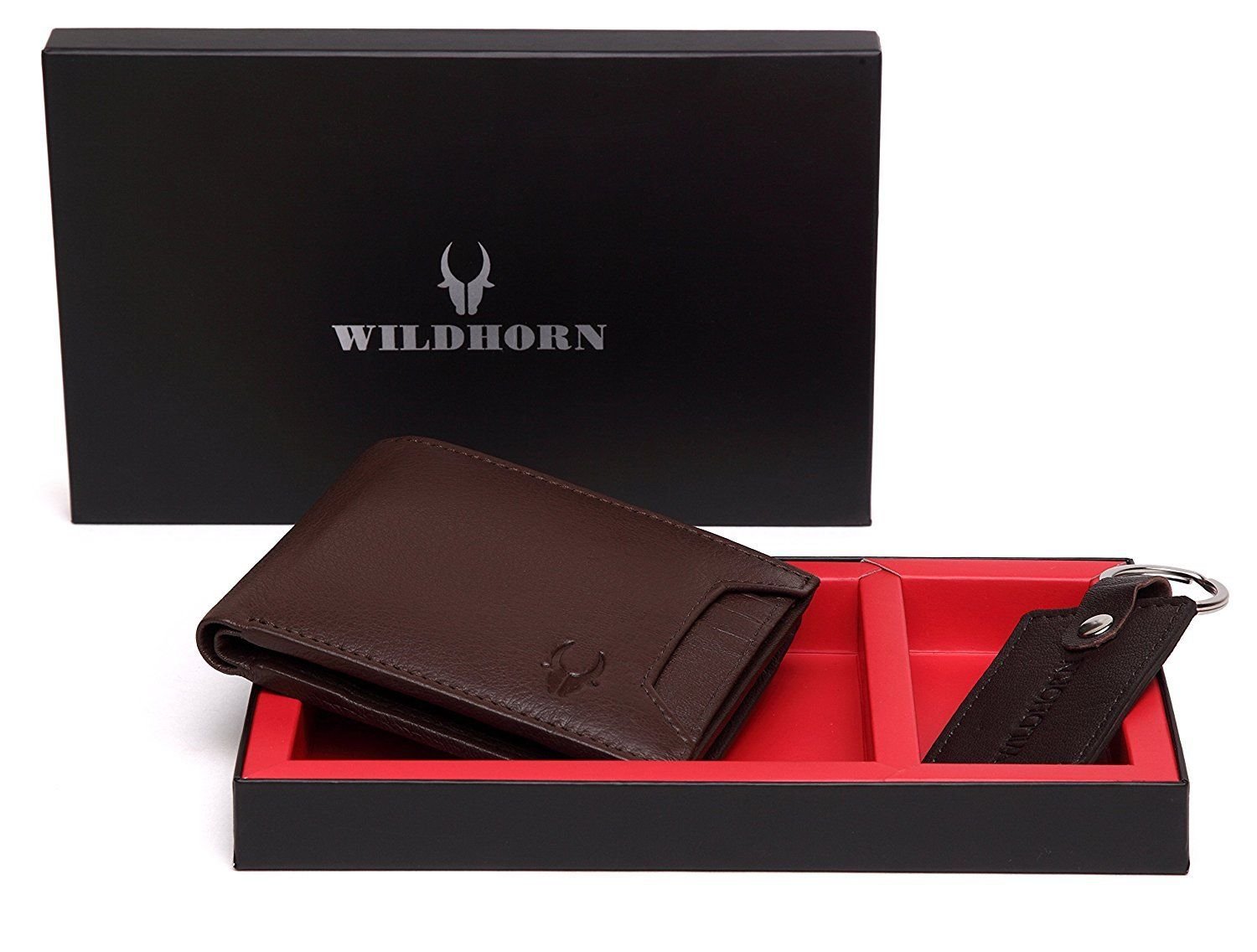 WildHorn Men Brown Genuine Leather Wallet Gift Set