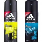 Adidas Pure Game & Ice Dive Deo Body Spray Combo Pack For Men 150ml Each