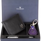 WildHorn Black Men Genuine Leather Wallet Gift Set