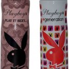 PLAYBOY Play It Sexy + Generation Woman Deodorant 150ml x 2 (Pack of 2)