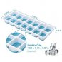 Silicone Reusable Ice Cube Trays with Removable Lid - Set of 4