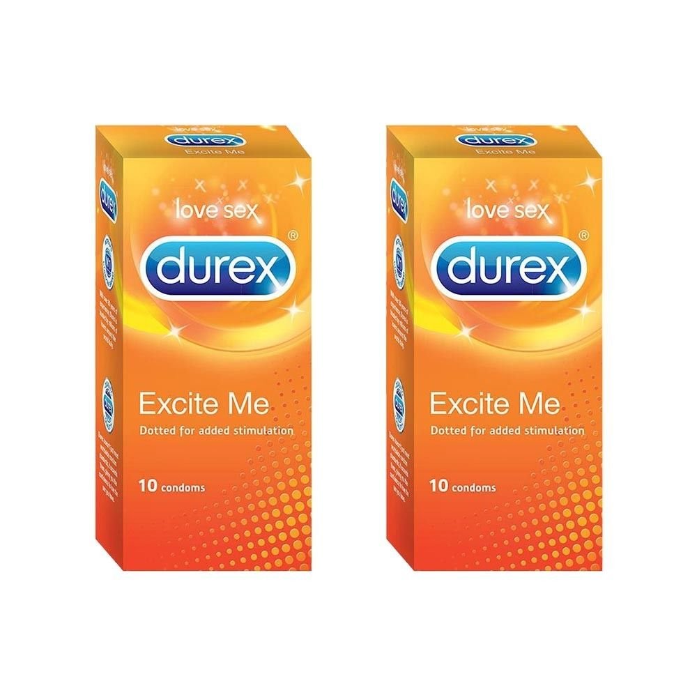 Durex Excite Me Condoms (10 Condoms Each Pack) Pack of 2