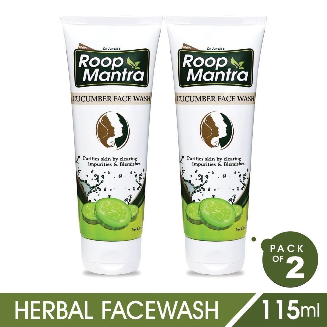 Roop Mantra Cucumber Face Wash 115ml x 2 (Pack of 2)