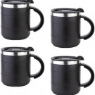 Tuelip Black Stainless Steel Mug 400ml Black (Pack of 4)