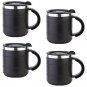 Tuelip Black Stainless Steel Mug 400ml Black (Pack of 4)