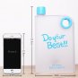 HOKIPO Frosted Flat Memo Notebook Water Bottle, 380ml, 2 Pieces (Black & Blue)