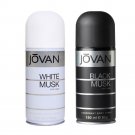 Jovan Black Musk + White Musk Deodorants Spray For Men 150ml x 2