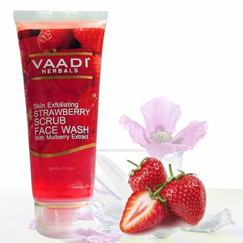 Vaadi Herbals Strawberry Scrub Face Wash With Mulberry Extract (60ml x 3)