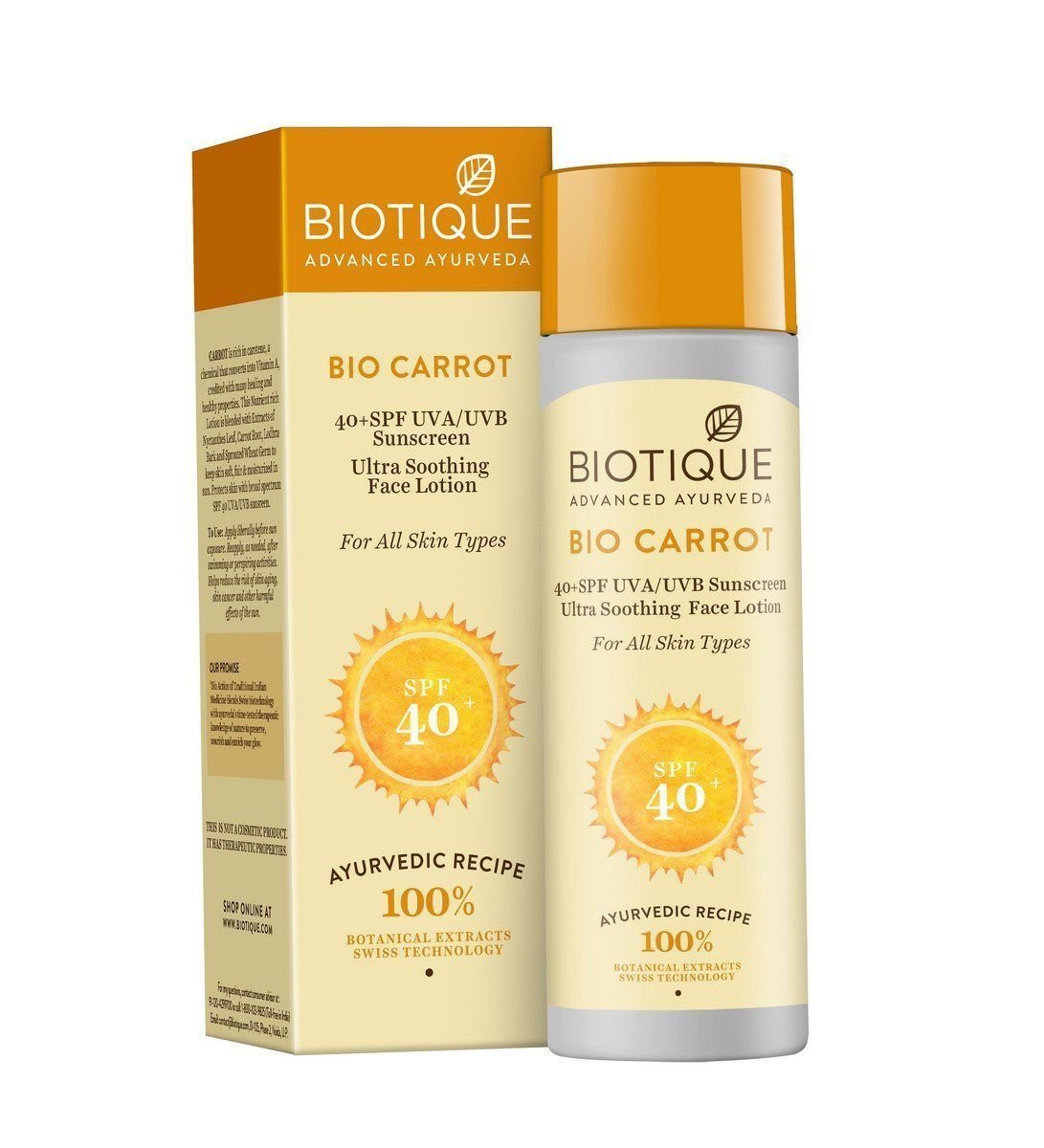 Biotique Bio Carrot Ultra Soothing Sunscreen Face & Body Lotion SPF 40