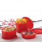 Cello Max Fresh Club Polypropylene Food Container Set, 3-Pieces, Red