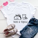 Tacos and Tequila white t-shirt Funny t-shirt