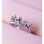 Tiara Crown Rhinestone Silver Rose Ring Gold size 6.5 7 8 Engagement Wedding