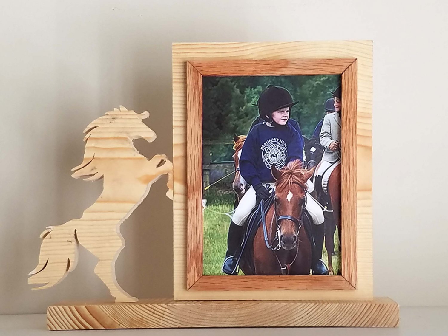 Personalized 5 x 7 Picture Frame with Carved Horse, Picture Frame