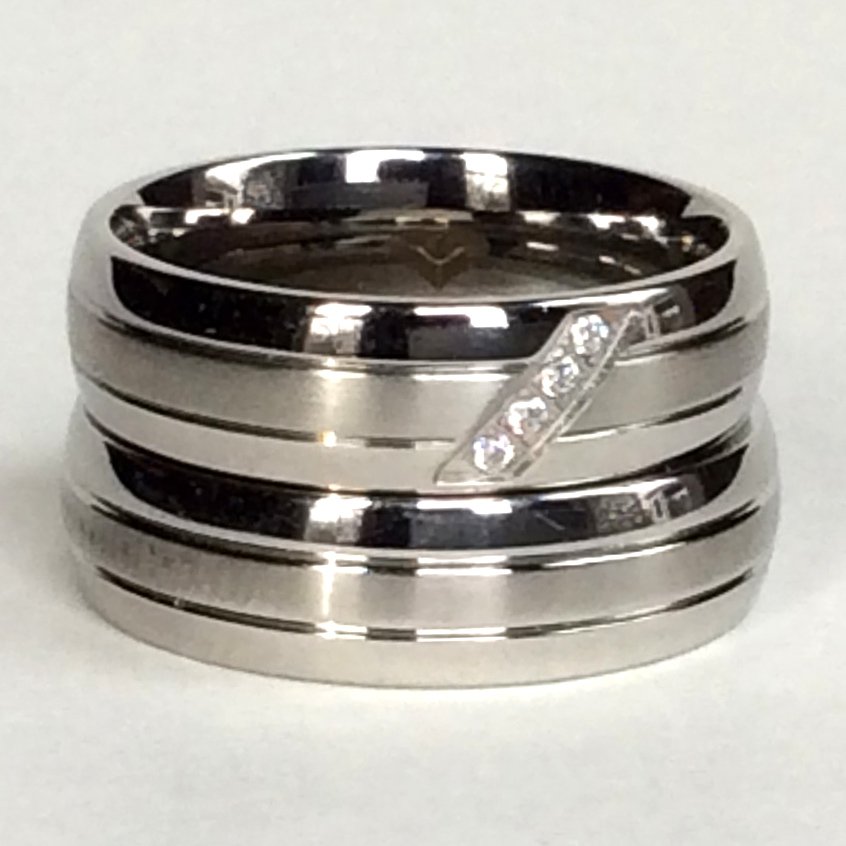 2 pcs Personalized Titanium Steel Couples Rings, Engagement Rings, Wedding bands, His and Her Rings