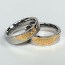 2 pcs Personalized Titanium Steel Couples Rings, Engagement Rings, Wedding bands, His and Her Rings