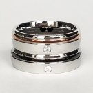 2 pcs Personalized Titanium Steel Couples Rings, Engagement Rings, Wedding bands, His and Her Rings