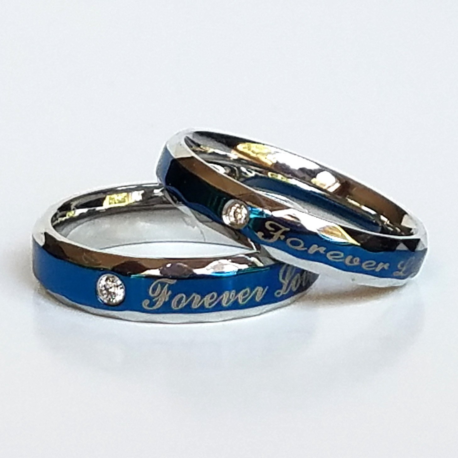 2 pcs Personalized Titanium Steel Couples Rings, Engagement Rings, Wedding bands, His and Her Rings
