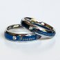 2 pcs Personalized Titanium Steel Couples Rings, Engagement Rings, Wedding bands, His and Her Rings