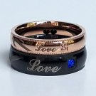 2 pcs Personalized Titanium Steel Couples Rings, Engagement Rings, Wedding bands, His and Her Rings