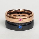 2 pcs Personalized Titanium Steel Couples Rings, Engagement Rings, Wedding bands, His and Her Rings