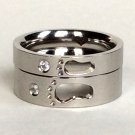 2 pcs Personalized Titanium Steel Couples Rings, Engagement Rings, Wedding bands, His and Her Rings