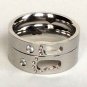 2 pcs Personalized Titanium Steel Couples Rings, Engagement Rings, Wedding bands, His and Her Rings