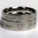2 pcs Personalized Titanium Steel Couples Rings, Engagement Rings, Wedding bands, His and Her Rings