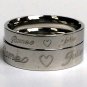 2 pcs Personalized Titanium Steel Couples Rings, Engagement Rings, Wedding bands, His and Her Rings