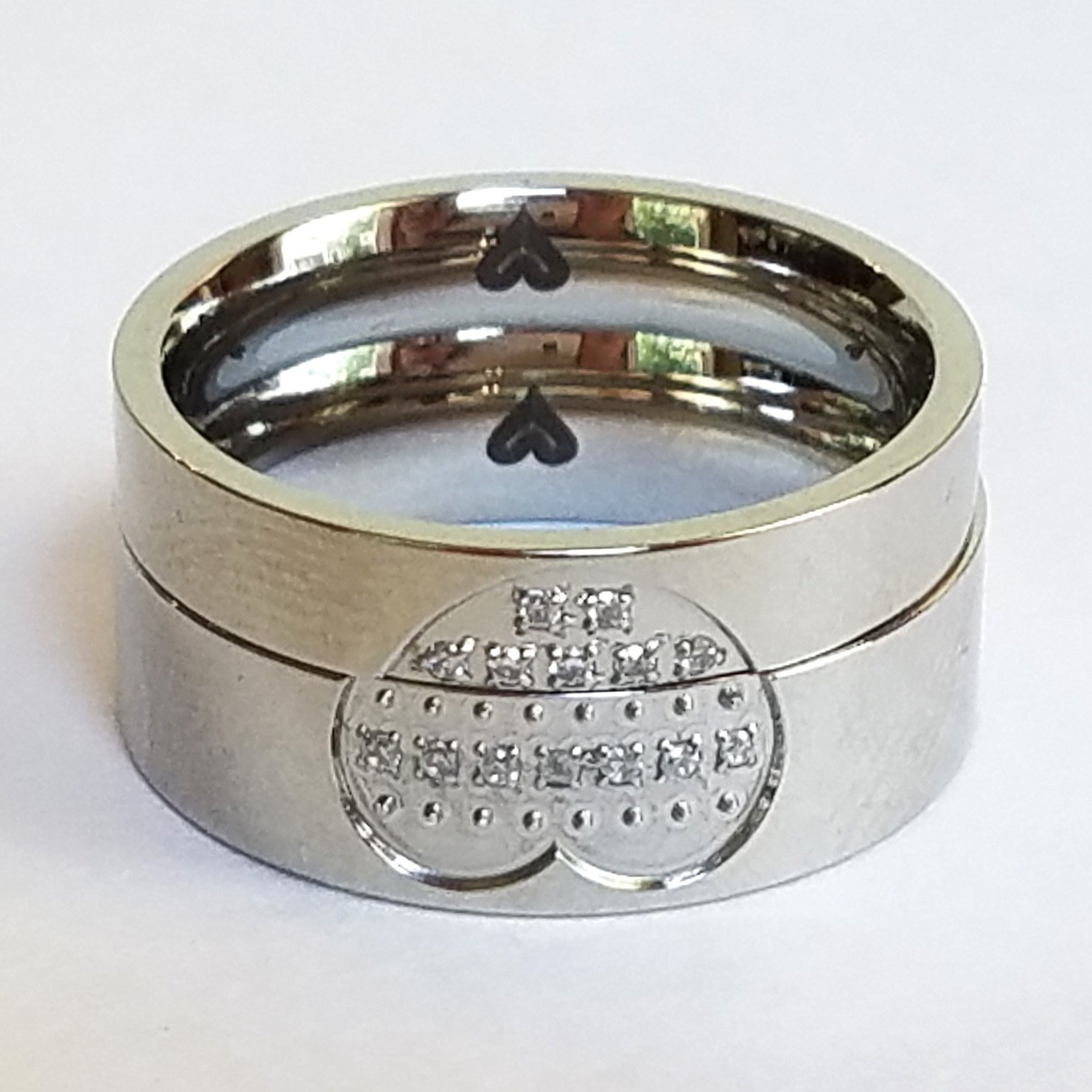 2 pcs Personalized Titanium Steel Couples Rings, Engagement Rings, Wedding bands, His and Her Rings