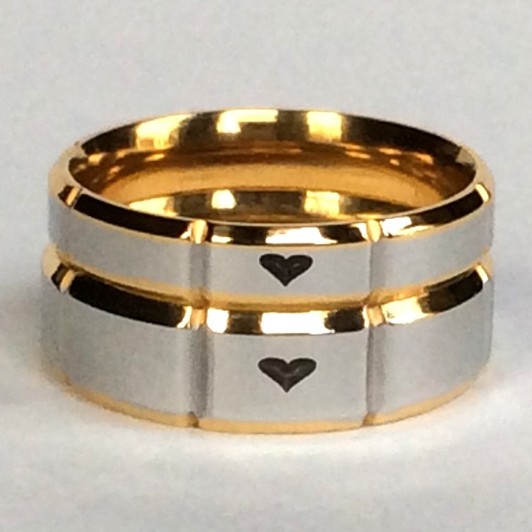 2 pcs Personalized Titanium Steel Couples Rings, Engagement Rings, Wedding bands, His and Her Rings