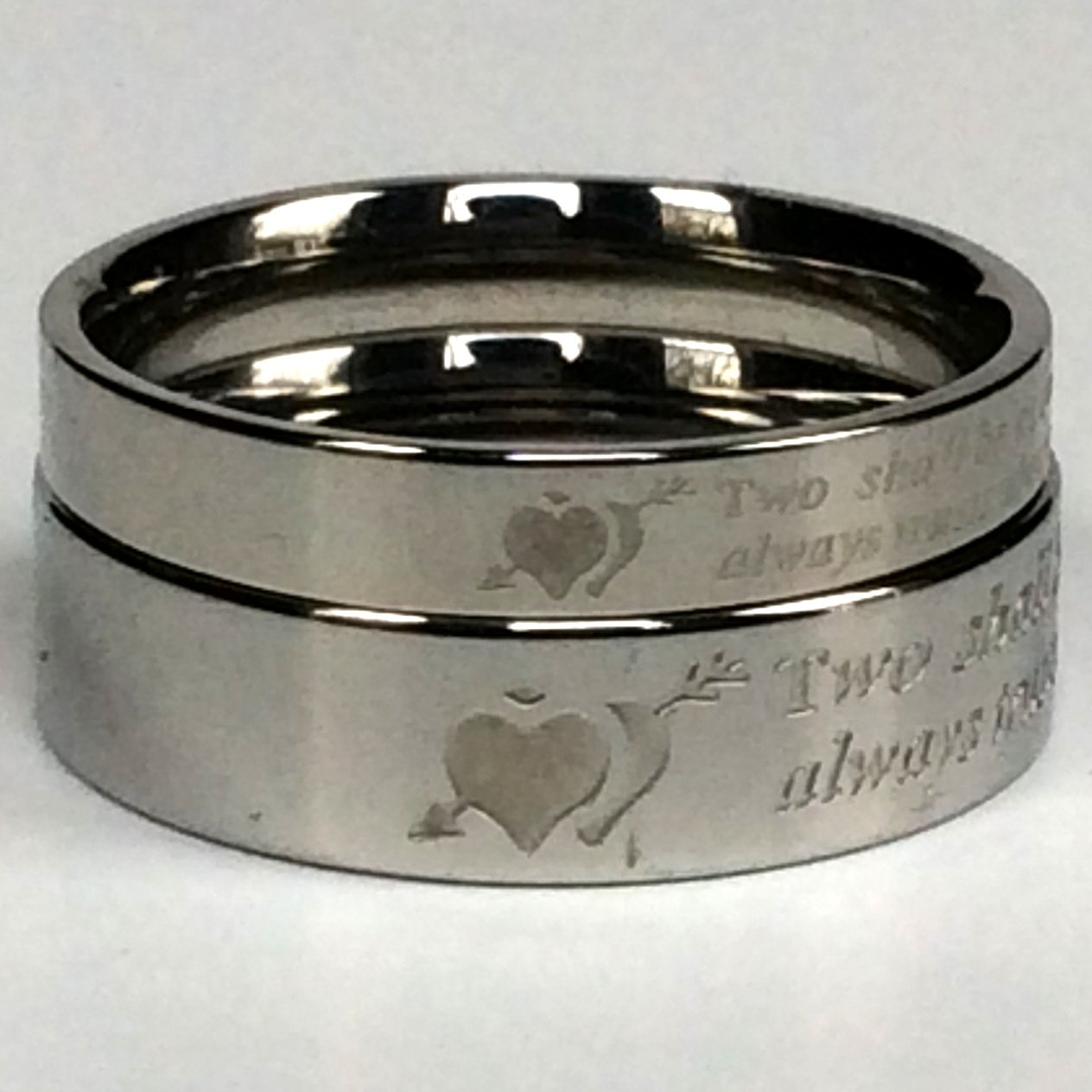 2 pcs Personalized Titanium Steel Couples Rings, Engagement Rings, Wedding bands, His and Her Rings