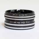 2 pcs Personalized Titanium Steel Couples Rings, Engagement Rings, Wedding bands, His and Her Rings