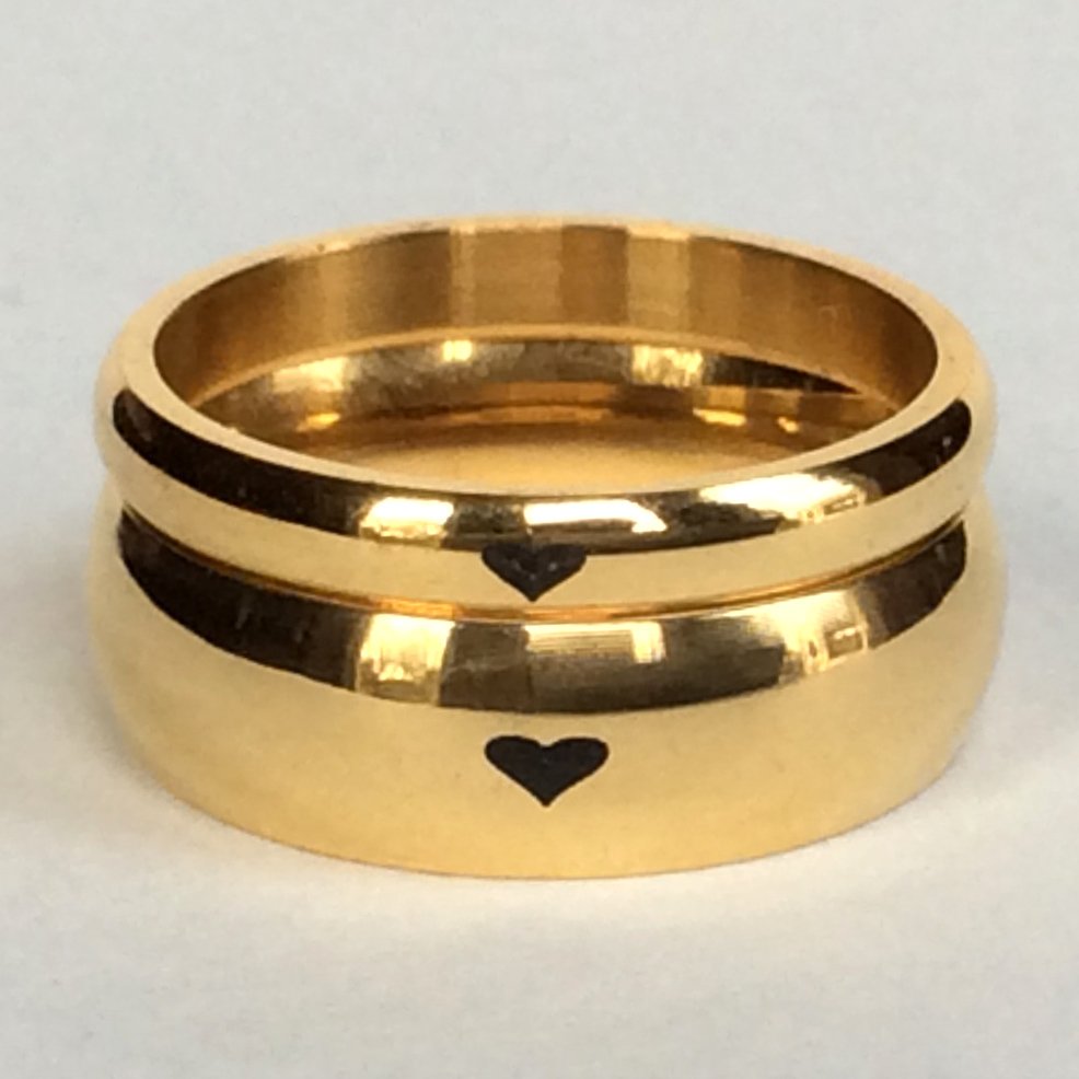 2 pcs Personalized Titanium Steel Couples Rings, Engagement Rings, Wedding bands, His and Her Rings