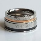 2 pcs Personalized Titanium Steel Couples Rings, Engagement Rings, Wedding bands, His and Her Rings