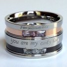 2 pcs Personalized Titanium Steel Couples Rings, Engagement Rings, Wedding bands, His and Her Rings