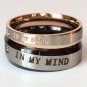 2 pcs Personalized Titanium Steel Couples Rings, Engagement Rings, Wedding bands, His and Her Rings