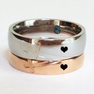 2 pcs Personalized Titanium Steel Couples Rings, Engagement Rings, Wedding bands, His and Her Rings