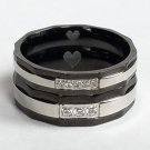 2 pcs Personalized Titanium Steel Couples Rings, Engagement Rings, Wedding bands, His and Her Rings