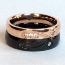 2 pcs Personalized Titanium Steel Couples Rings, Engagement Rings, Wedding bands, His and Her Rings