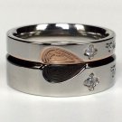 2 pcs Personalized Titanium Steel Couples Rings, Engagement Rings, Wedding bands, His and Her Rings