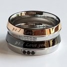 2 pcs Personalized Titanium Steel Couples Rings, Engagement Rings, Wedding bands, His and Her Rings