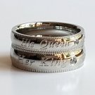 2 pcs Personalized Titanium Steel Couples Rings, Engagement Rings, Wedding bands, His and Her Rings