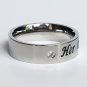 2 pcs Personalized Titanium Steel Couples Rings, Engagement Rings, Wedding bands, His and Her Rings