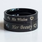 2 pcs Personalized Titanium Steel Couples Rings, Engagement Rings, Wedding bands, His and Her Rings