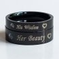2 pcs Personalized Titanium Steel Couples Rings, Engagement Rings, Wedding bands, His and Her Rings